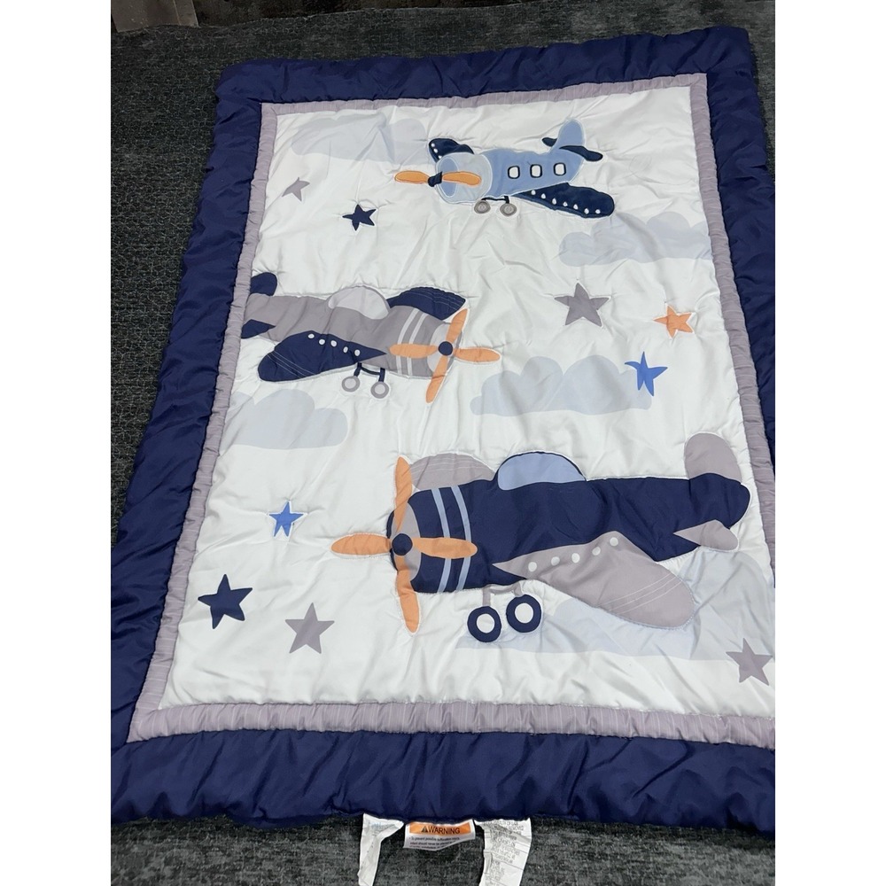Nojo Baby Crib Blanket Quilt  Airplane Blue